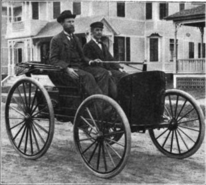 Charles (left) and J.F. Duryea in their 1894 Duryea gasoline car